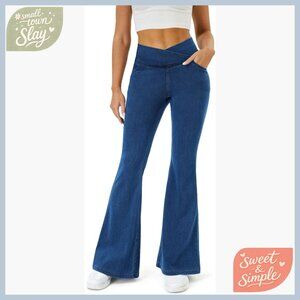 High Rise Flare Leggings Stretchy Jeans Butt Lifting Tummy Control